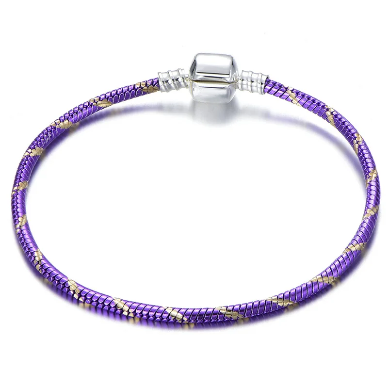 A16 В форме сердца застегивающийся браслет-змейка браслет с шармами брендовые браслеты для девочек для создания ювелирных изделий - Окраска металла: A16