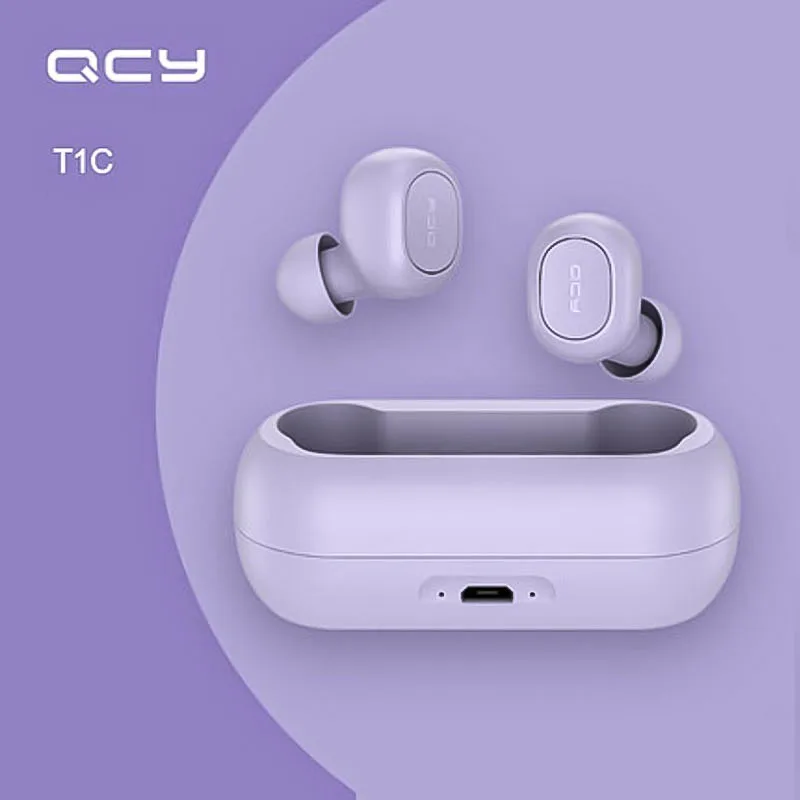 QCY T1C наушники вкладыши TWS с 5 0 Bluetooth умные для телефона микрофоном HD стерео