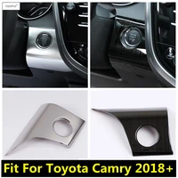 for toyota camry xv70 2018 2021 start stop engine push button frame key molding cover trim silver black brushed accessories
