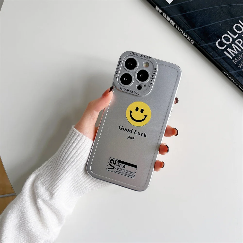 

Retro Label Smiley face Phone Case for iPhone 13 12 11 Pro Max X XR XS MAX 7 8 Plus SE for IPhone 12 mini TPU Protective Sleeve
