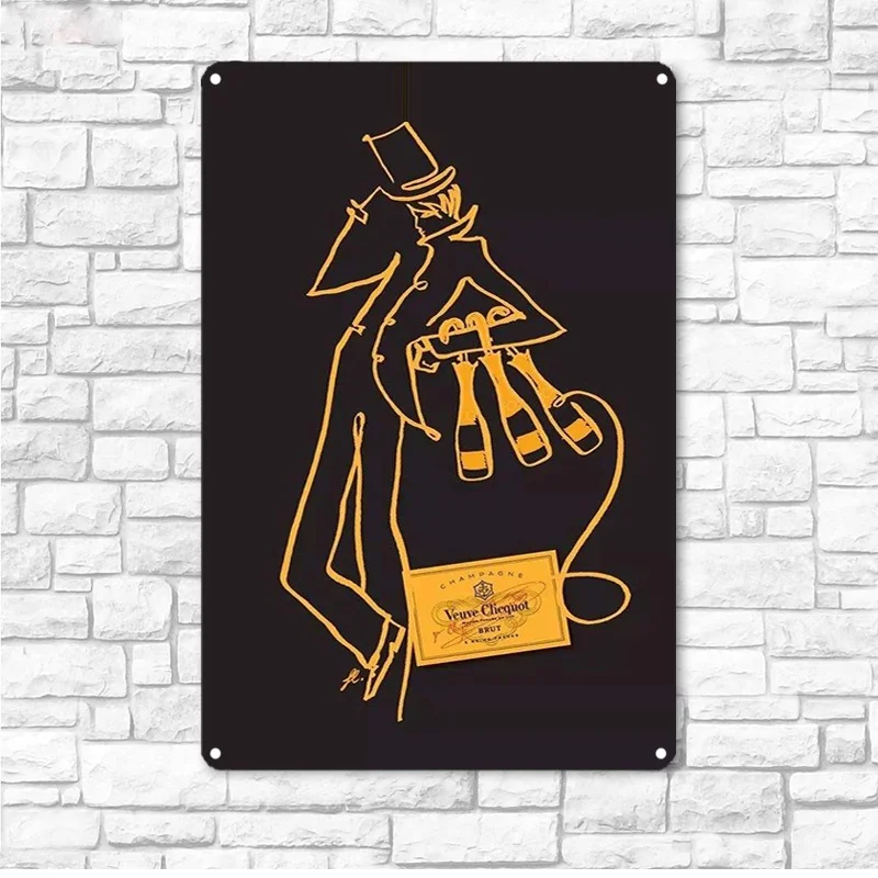 

Halloween Veuve Clicquot Sign Tin Metal Sign Wall Decoration Wall Decor Yard Sign Metal Signs