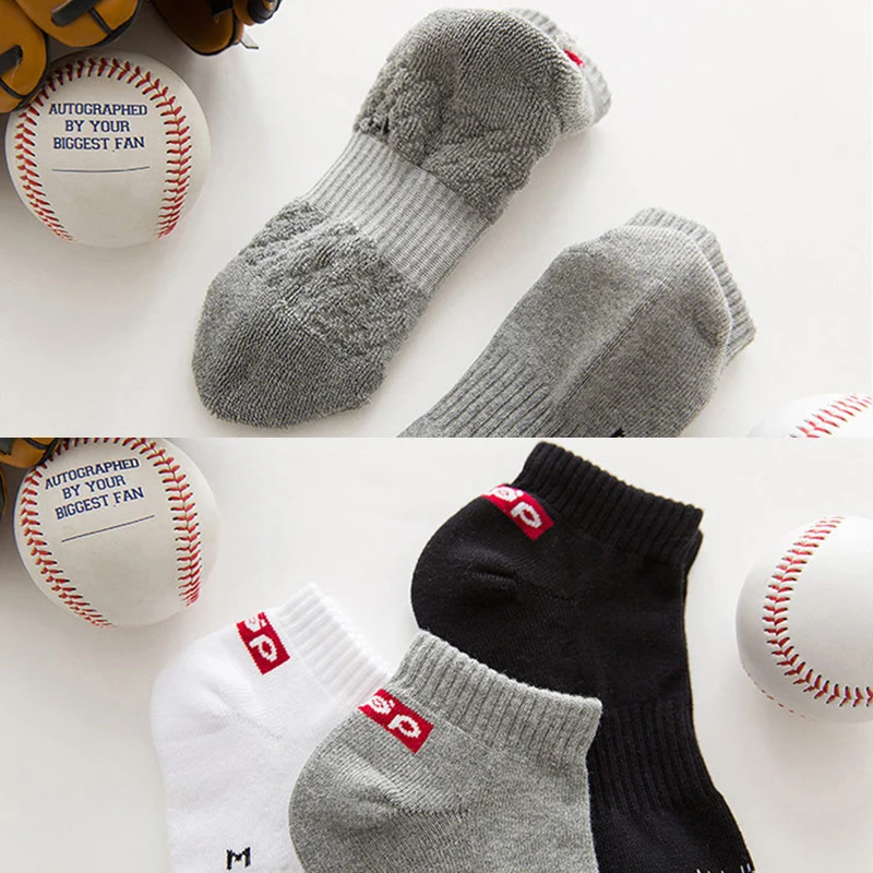 

5 Pairs/Lot Thick Towel Bottom Sports Socks Women Men's Socks Student Terry Socks Short Tube Antibacterial Socks Sport Hose