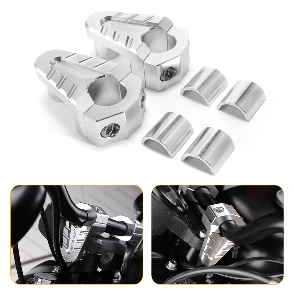 22 28mm Siver Riser 7/8 ''22 мм 28 мм CNC алюминиевый руль стояки Rise Mount зажим Универсальный Мотоцикл ATV Riser D45 - Цвет: 22 28mm Siver Riser