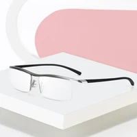 browline half rim titanium metal glasses frame for men eyeglasses fashion cool optical eyewear man spectacles prescription frame