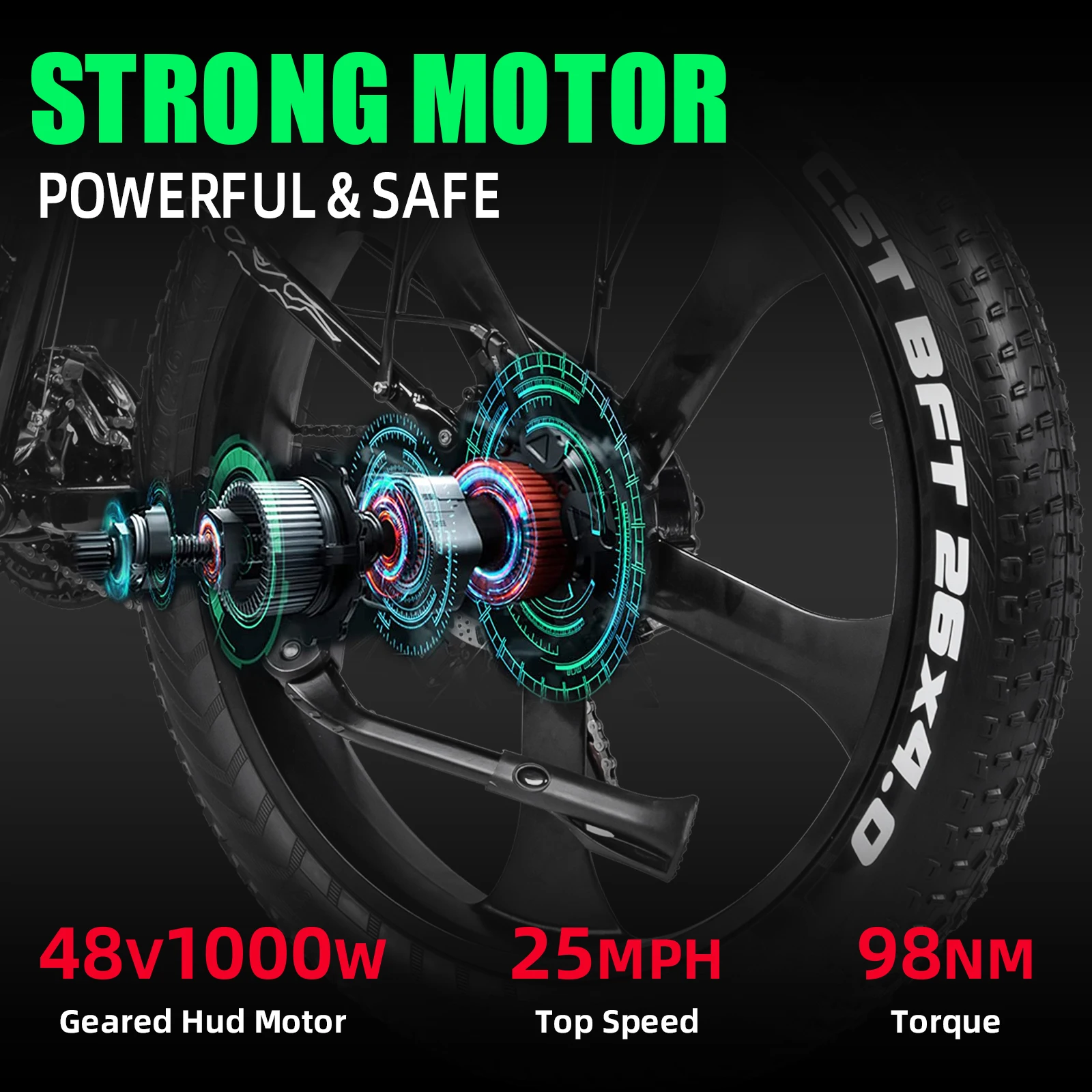 Электрический велосипед 1000 Вт ELECTR мужской складной электрический 26 дюймов