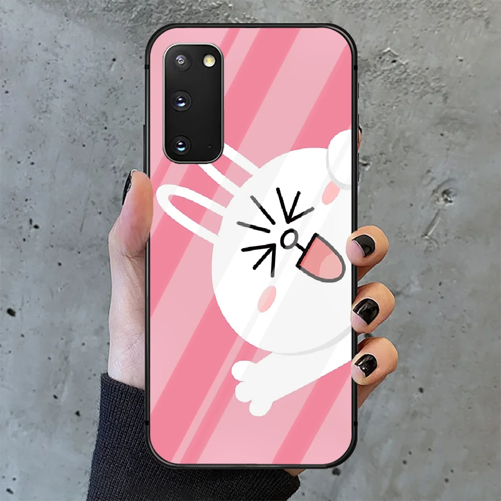 

LINE FRIENDS Cartoon image rabbit Phone Tempered Glass CaseCover Samsung Galaxy A M 10 12 20 20E 21 21S 30 30S 31 40 50 51 70 71