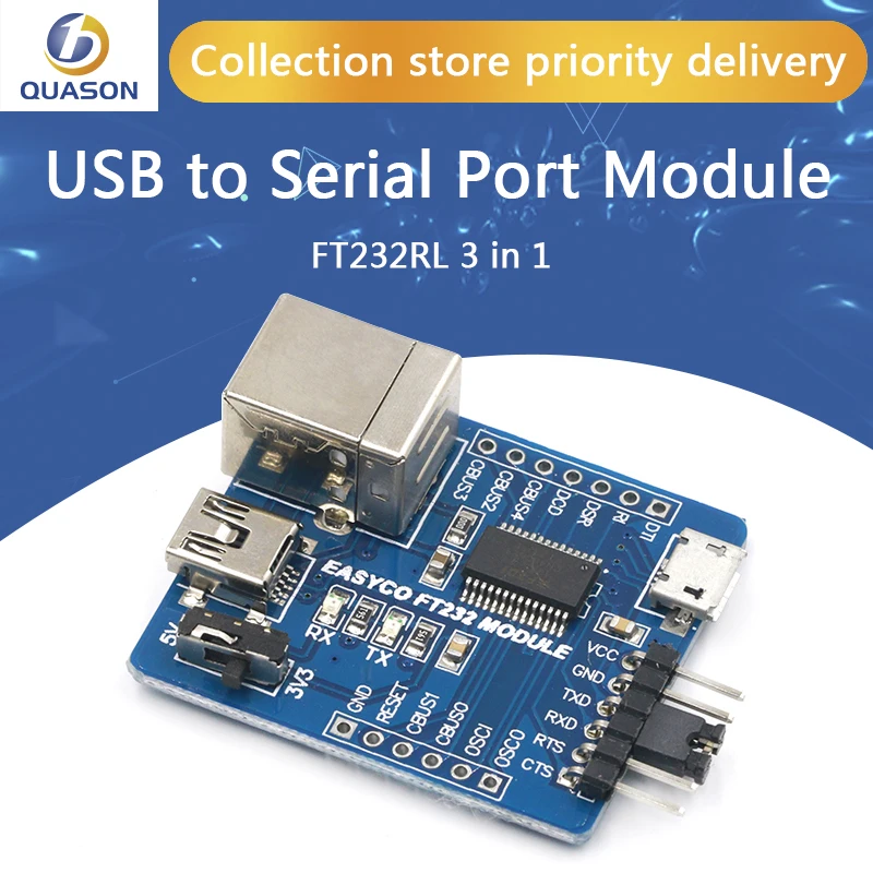 FT232RL 3 в 1 USB к модулю последовательного порта Type B / MINI Micro интерфейс UART для Arduino |