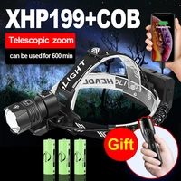 990000lm xhp199 high powerful headlamp 18650 rechargeable head torch l2 super bright zooming sensor headlight fishing work light