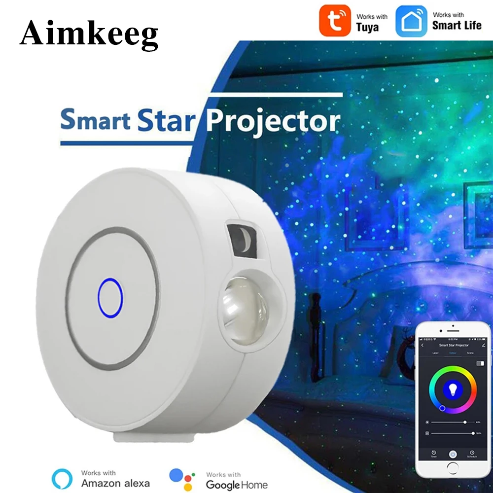 Smart Starry Sky Projector Night Light Wifi Galaxy Star Lamp LED Laser Water Wave App Wireless Control for Alexa Google Home