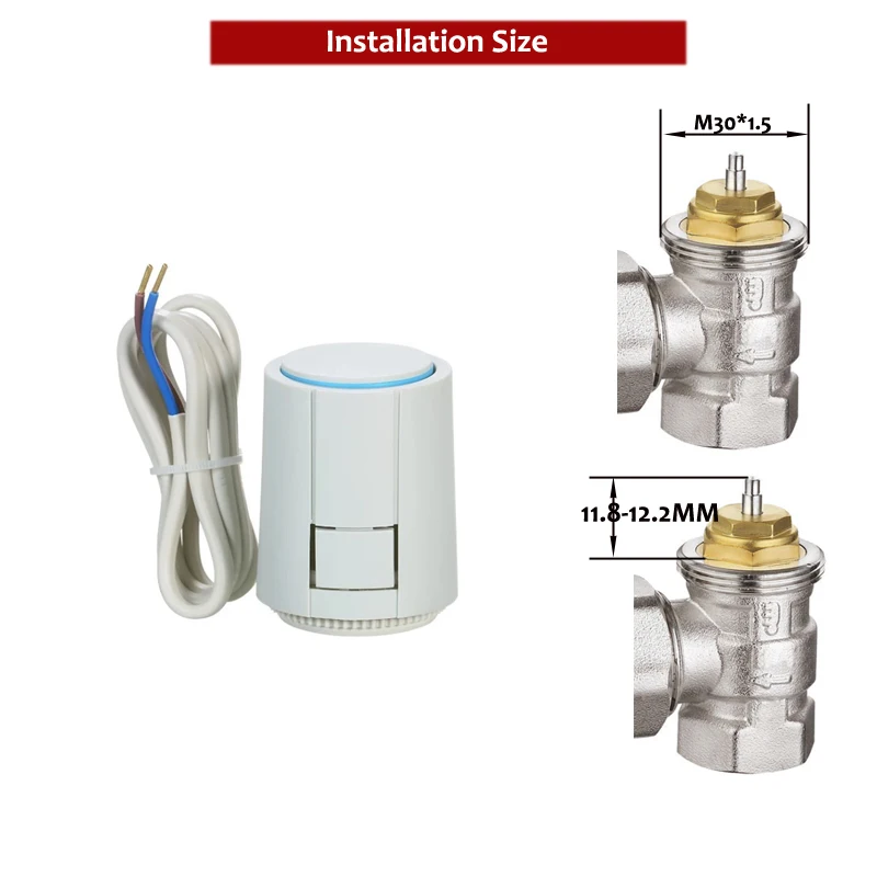 

230V 2-Wire Normally Closed Electric Thermal Actuator For Radiator Valve Manifold Room Floor Heating System M30*1.5