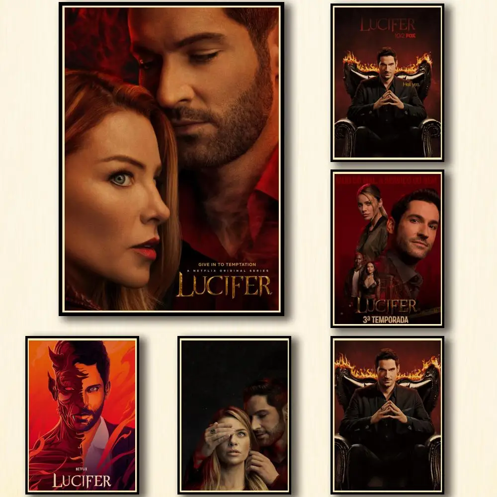 26 дизайнов, Lucifer Morningstar плакат из крафт-бумаги, домашняя наклейка, Настенная Наклейка для кофейни, бара