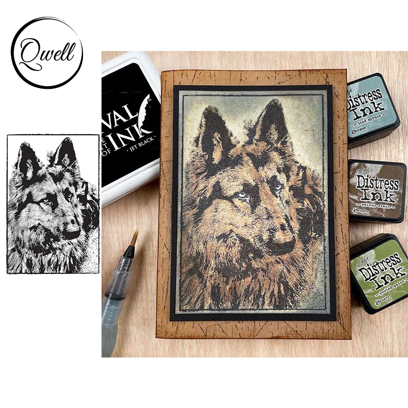 

QWELL Clear Silicone Stamps Ferocious Dog DIY Craft Cards Album Scrapbooking Making 2021 New 3.5*5 inch