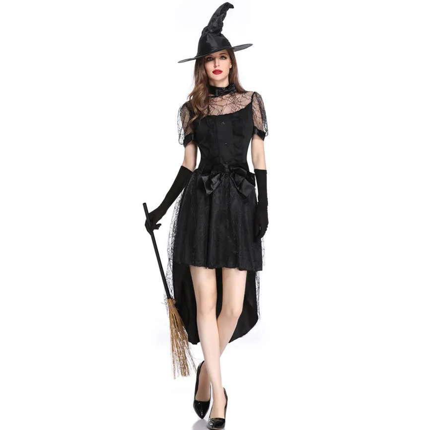 Женское платье для Хэллоуина одноцветное косплей вампир ведьма Винтаж