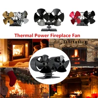 twins 8 blades heat powered stove fan woodlog burner stove fan eco friendly thermal power fireplace fan fireplace accessories