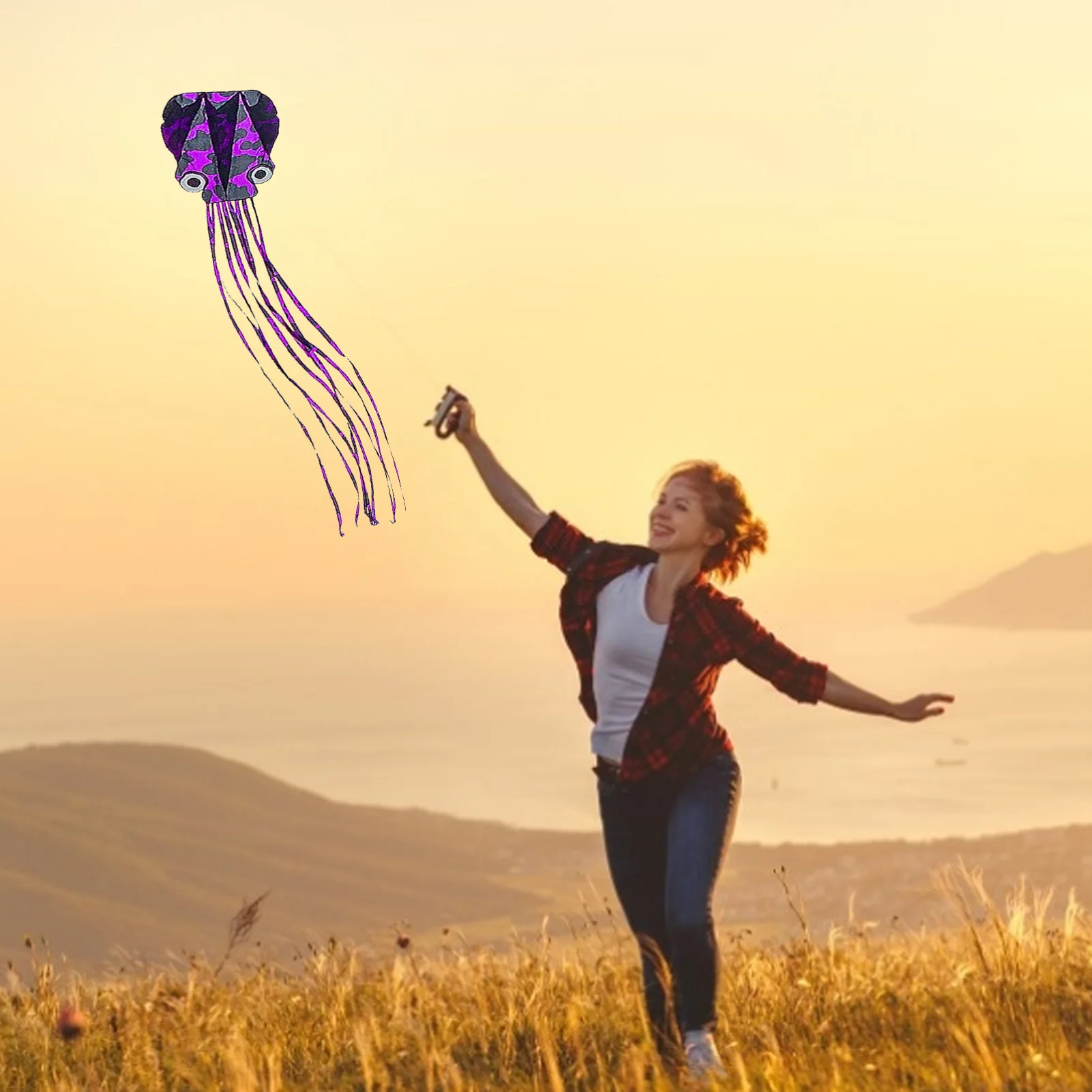 

Octopus Kite Long Tail Kite With Colorful Ribbon And Kite Board Kids Sports Beach Kite Playing Flying Toys Outdoor durable