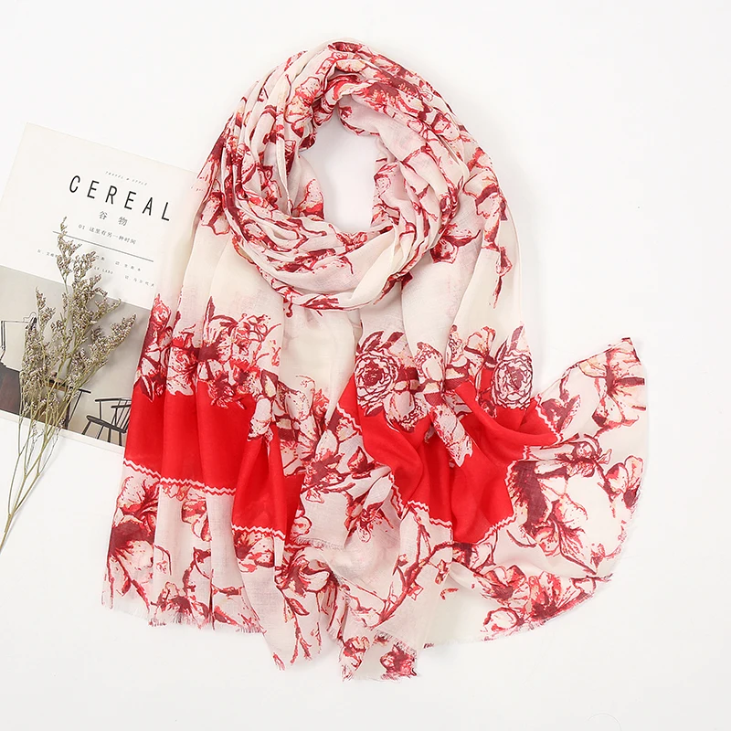 

Новинка 2021, лидер продаж, модные вечерние шарфы, шаль, Элегантный женский Винтажный Длинный шарф из мягкого хлопка и льна с принтом, Женская ...