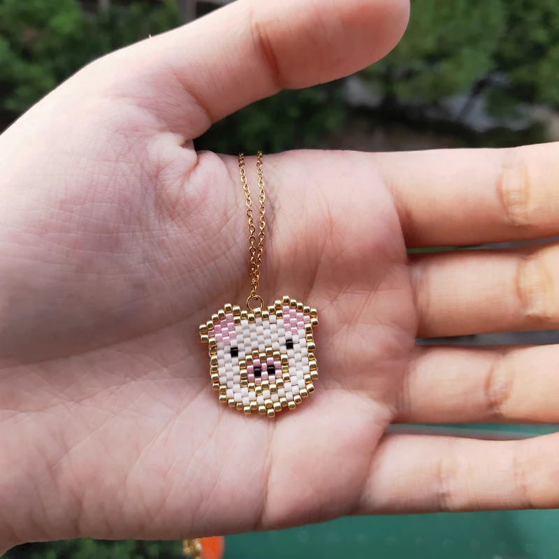 FAIRYWOO цепочка со Свинкой Miyuki ожерелье с бисером женские роскошные аксессуары