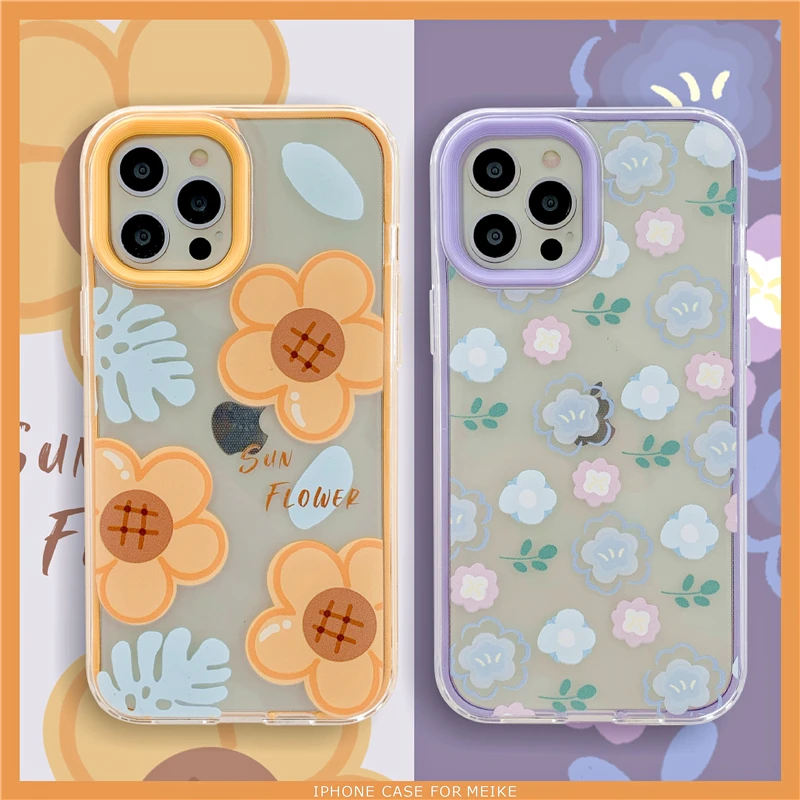 

Art Retro Sunflower Flowers Phone Case For iPhone 12 Pro Max 11 Pro Max X Xs Max Xr 7 8 Plus Cases Shockproof Soft TPU Cover