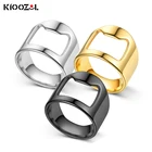 Открывалка для бутылок KIOOZOL из нержавеющей стали, стильное кольцо черного, золотого и серебряного цвета для мужчин, модные украшения, аксессуары, подарки 231 KO2