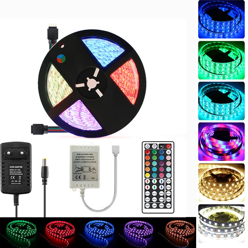 Светодиодная лента RGB RGBW RGBWW 12 В 5050 5 м водонепроницаемый гибкий ИК пульт