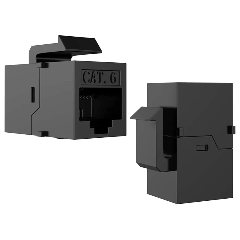 

Cat6 Keystone Coupler Jack, 20-Pack Female to Female RJ45 Unshielded Coupler Keystone Insert Module Black