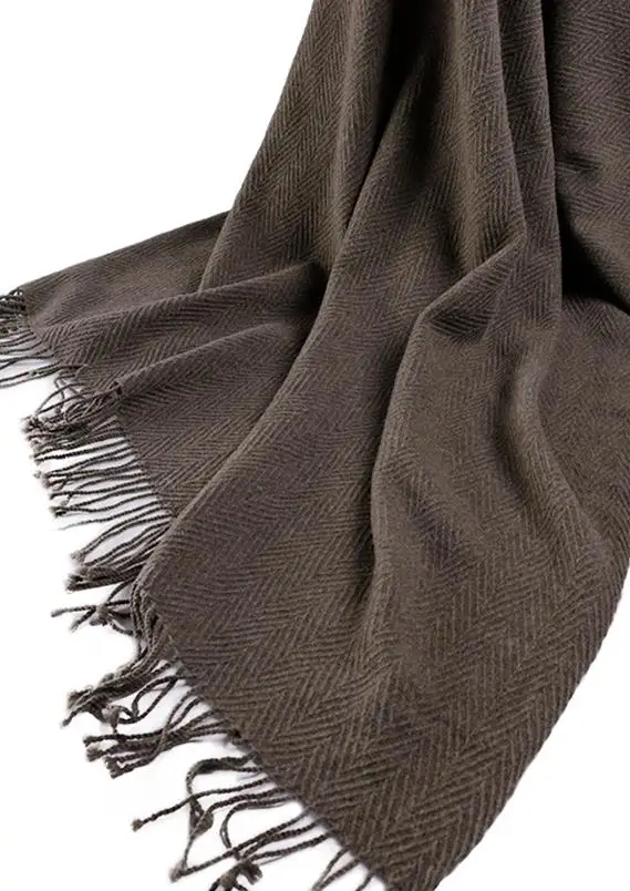 ecru dark brown Овечья шерсть твил мода негабаритных толстый тяжелый многофункциональный шарф шаль одеяло пашмины 135X185 см Розничная и - Цвет: ecru dark brown
