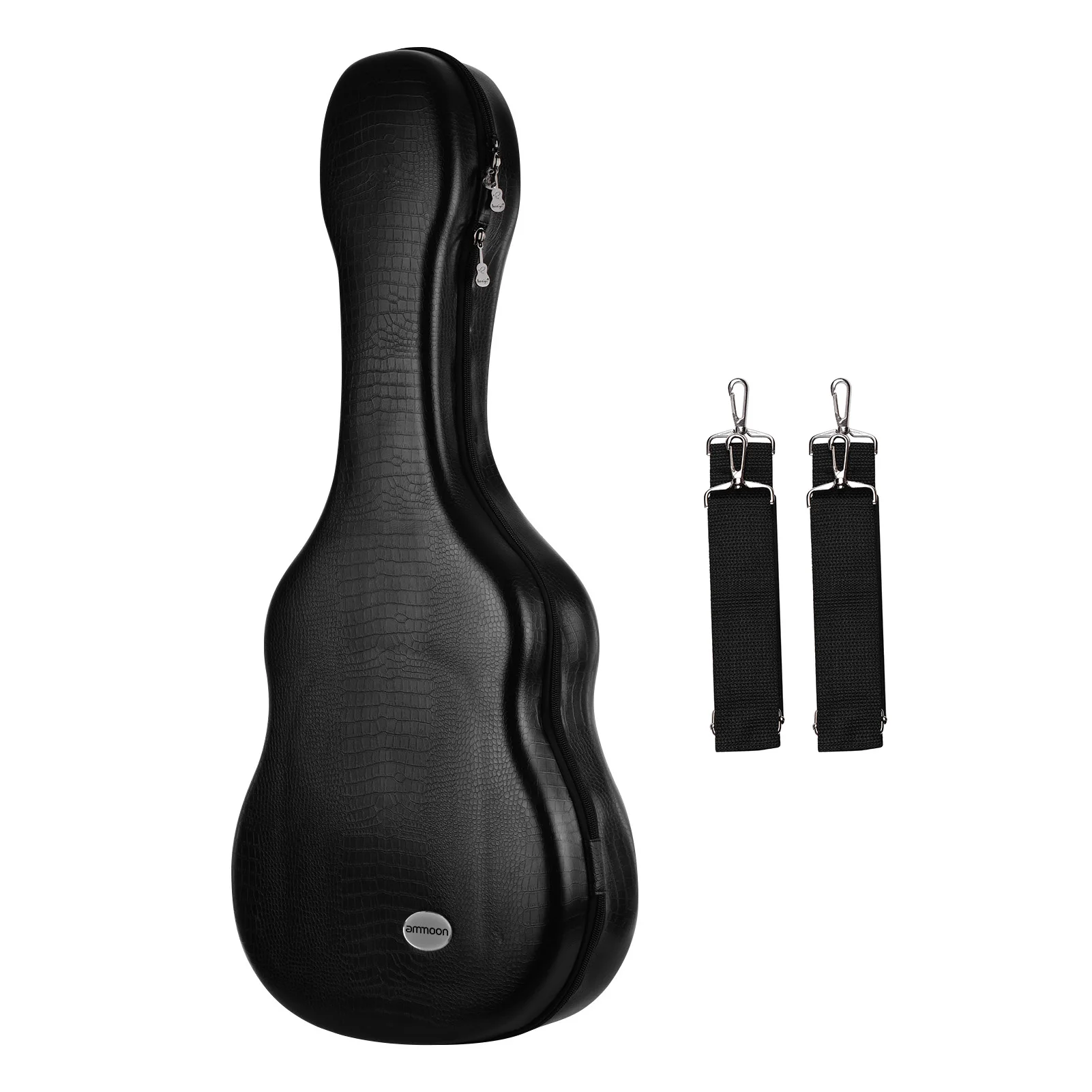 

ammoon 41 Inches Acoustic Guitar Gig Bag Lightweight Hardshell Carrying Case PU Exterior Plush Lining with Shoulder Straps