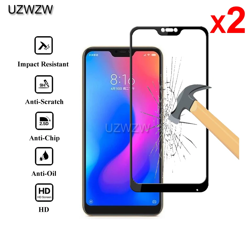 2 шт закаленное стекло для Xiaomi Mi A2 Lite Полное покрытие защита экрана закаленное стекло для Xiaomi Mi A2 Lite
