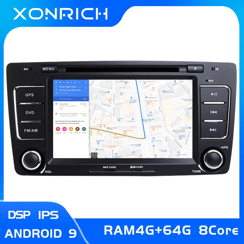Автомобильный DVD плеер 2 Din Android 9 GPS навигация для Skoda Octavia 3 A 5 A5 Yeti 2009 2013 радио