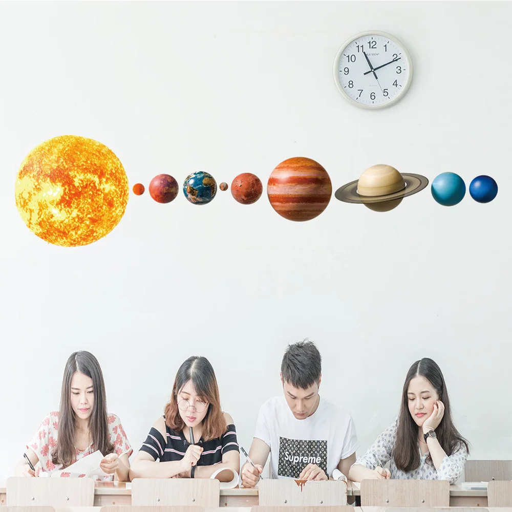 Настенные наклейки с солнечной системой Вселенная планета галактика детская