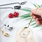 1 шт., вилка и ложка из нержавеющей стали с золотым покрытием