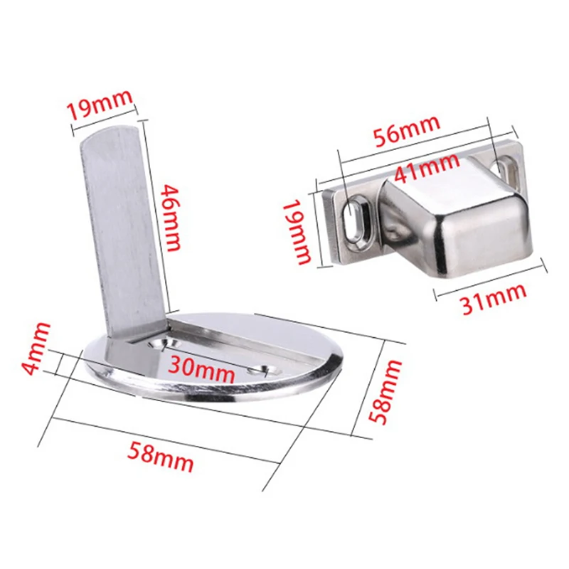 

1pc Magnetic Stainless Steel Door Stopper Hidden Door Holders Catch Floor Nail-free Doorstop Furniture Hardware