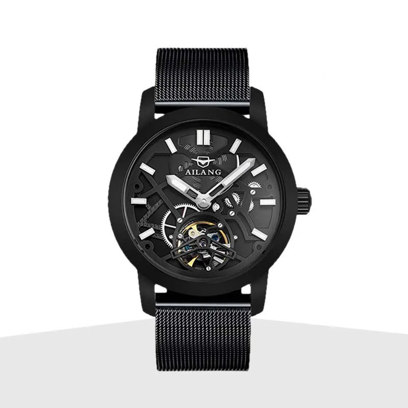 

Fashion Men's Watch Fashion Business Luxury Automatic Mechanical Watch Steel Belt Tourbillon Hollow Leisure Waterproof Watch