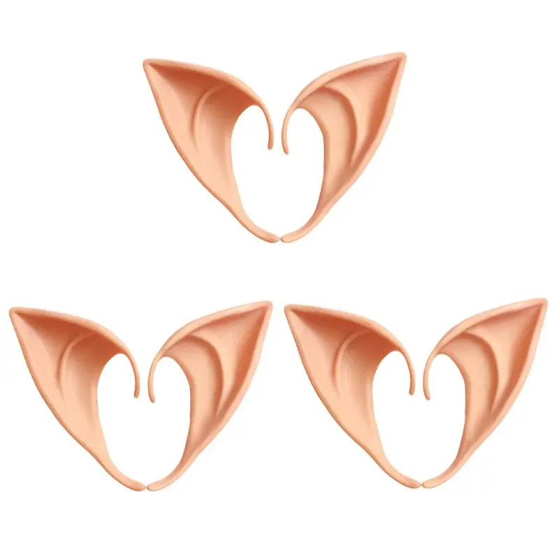D-3 Pairs 1-3 пары, латексные остроконечные маски эльфа, аксессуары для костюмированной вечеринки на Хэллоуин, маскарадные вечерние костюмы Феи в стиле аниме, глубокий цвет, W15 - Цвет: D-3 Pairs