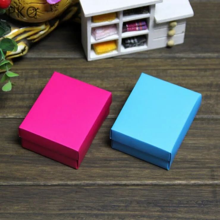 20 шт Розовый Красный Синий картонная коробка маленькая подарочная упаковка с
