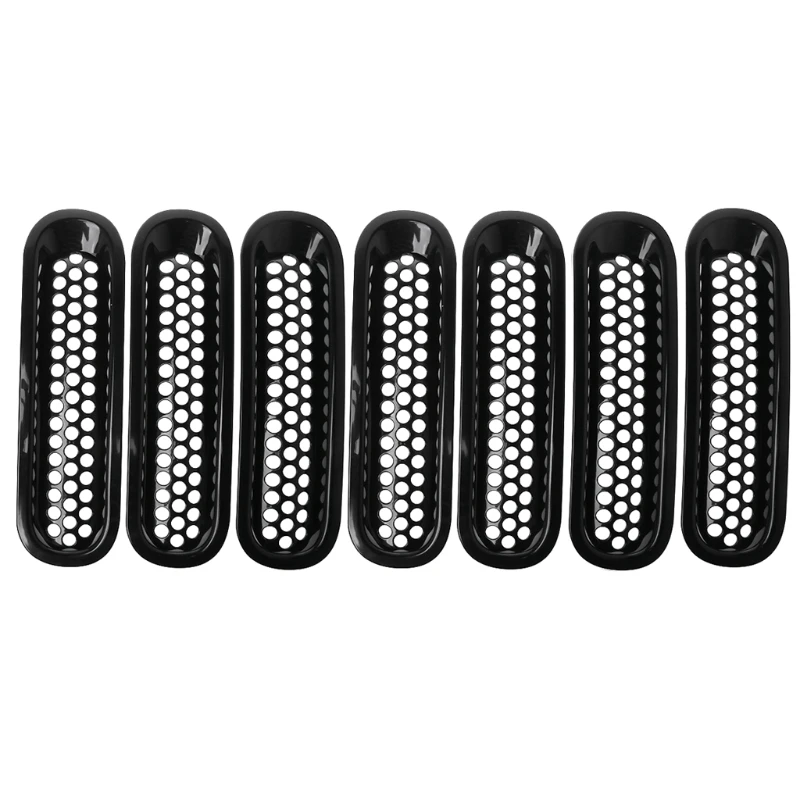 

For 2007-2017 Wrangler JK Matte Black Front Insert Mesh Grille Trim Cover Sep-21C