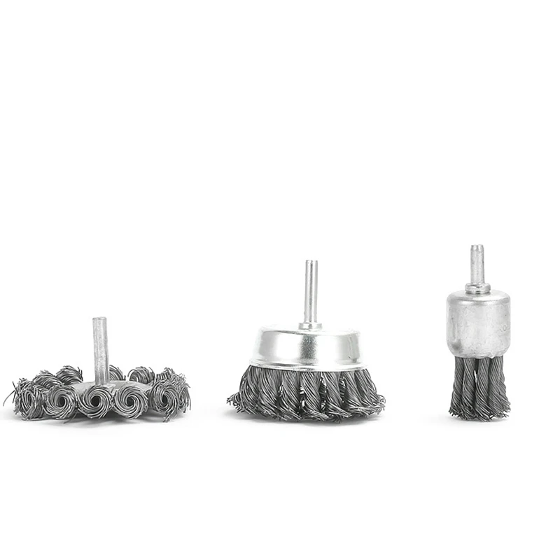 

3PCS Rotary Joint Knot Flat Wire Wheel Cup Brush Disk Rust Removal Polishing For Drill Angle Grinder Gadget Rotary Tool