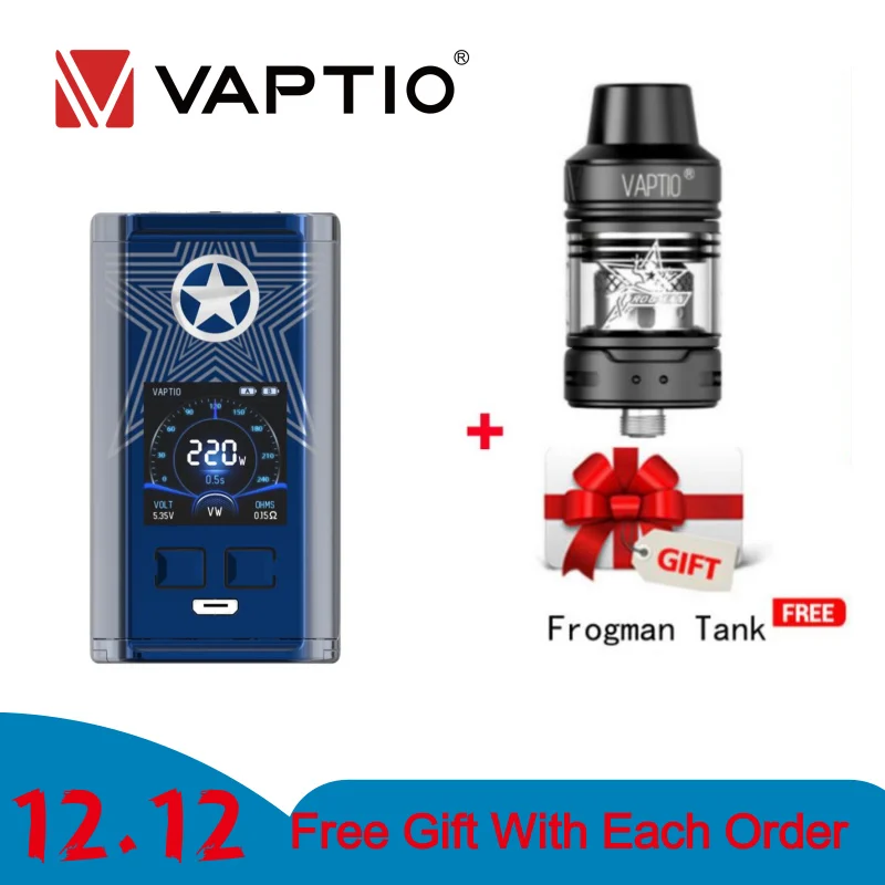 220 Вт Vape мод Vaptio Capt'n мод электронная сигарета vaping подходит для двух аккумуляторов 18650 для атомайзера с резьбой 510