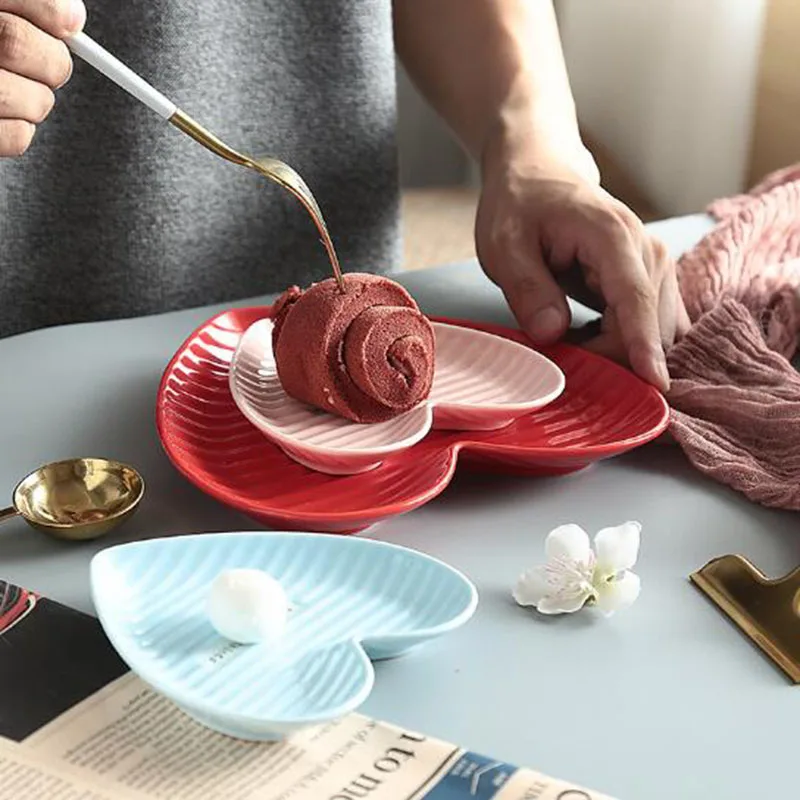 Креативная посуда в скандинавском стиле с сердцем для завтрака яйцо торт тарелка