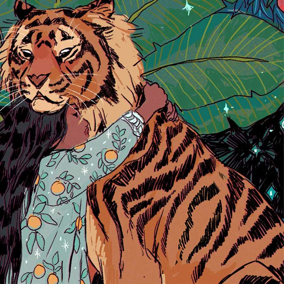 

Home Wall Bedroom Decoration Printing Tapestry Bohemian Tapestry Girl Tiger Tapestry Psychedelic Tapestry