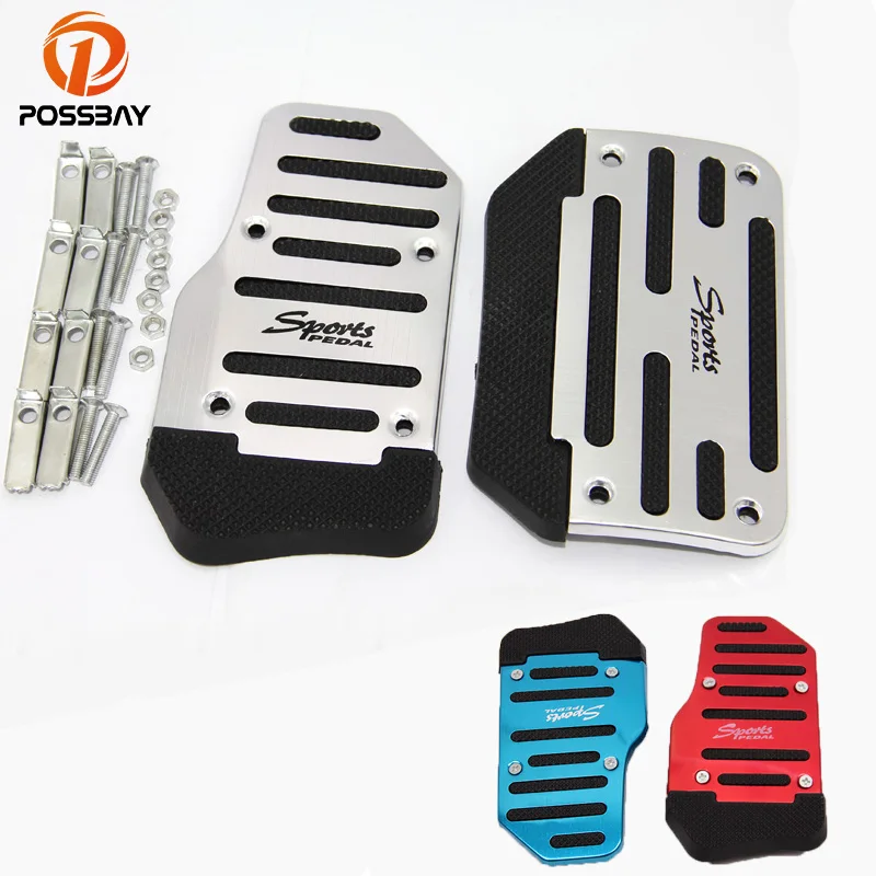 2 шт. автомобильные педали тормоза и сцепления серебристые/красные/синие|car foot