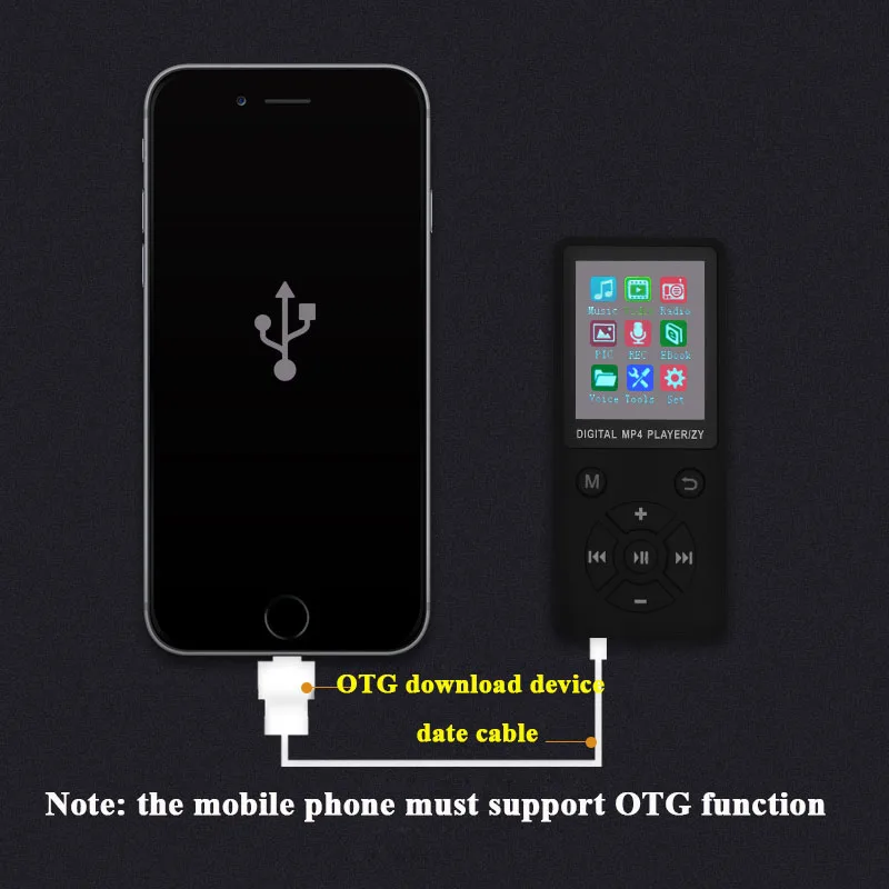 MP4 плеер Bluetooth портативный медиа музыкальный Поддержка 32 Гб TF карта Запись радио