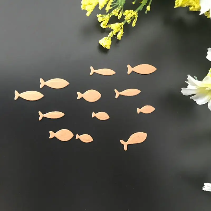 Трафареты из углеродистой стали с мультяшными мини рыбками шаблоны для тиснения