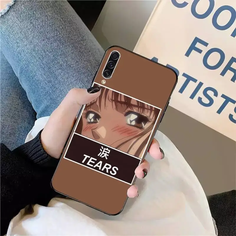 

Sad Japanese Anime Aesthetic Phone Case For Samsung galaxy A S note 10 7 8 9 20 30 31 40 50 51 70 71 21 s ultra plus