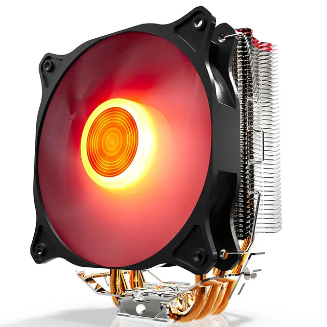 E4 Red Aigo кулер для процессора, 4 тепловые трубки, кулер для процессора, радиатор для AMD Intel 775/115/AM3/AM4, Синий светодиодный, бесшумный, охлаждающий процессор, 120 мм, 4-контактный вентилятор для процессора - Цвет лезвия: E4 Red