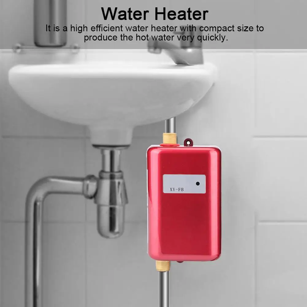 Красный Мини-подогреватель воды для ванной и кухни моющий Электрический