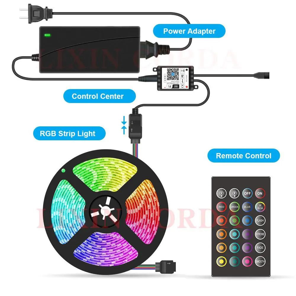 MeterMall 10m 5050 RGB LED Stripe Smart WiFi APP Remote Control String Light 300 LEDs Work with Alexa Google Asistant | Лампы и