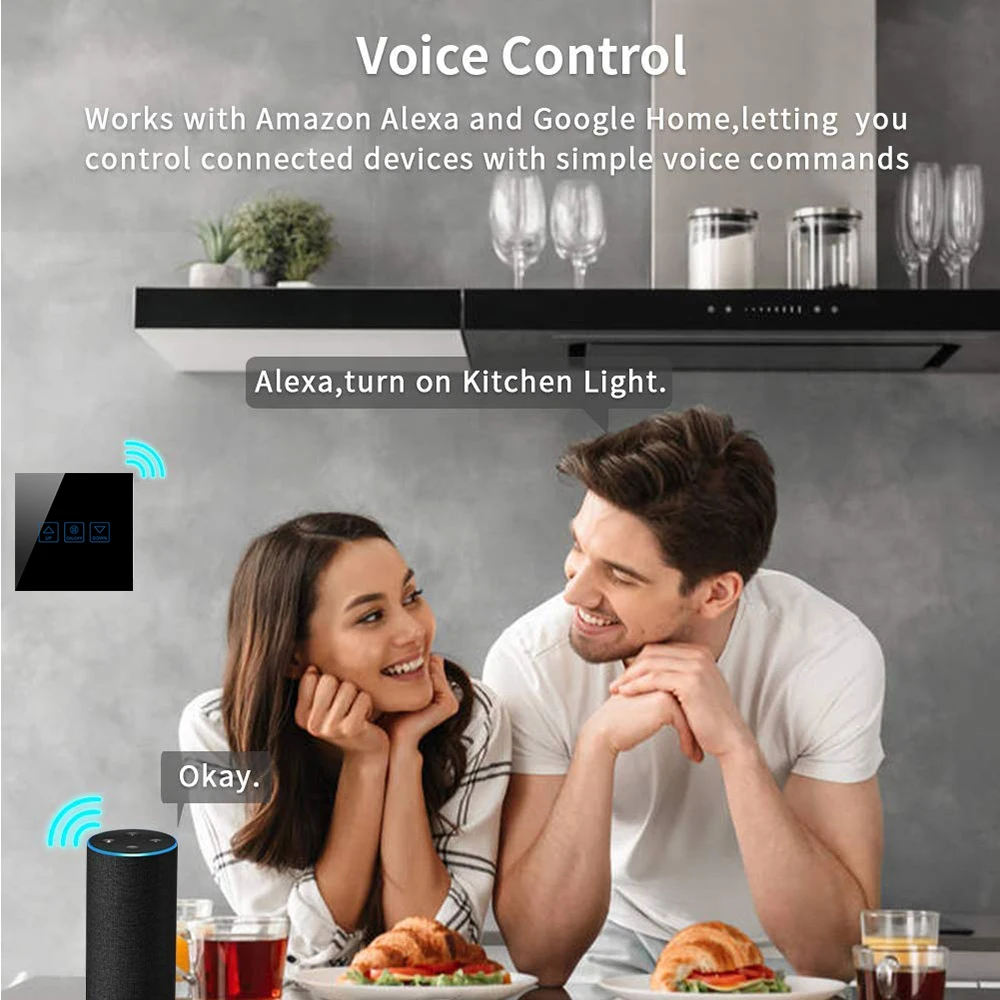 ACCKIP WiFi диммер умный светильник сенсорный выключатель совместим с Alexa Google Home