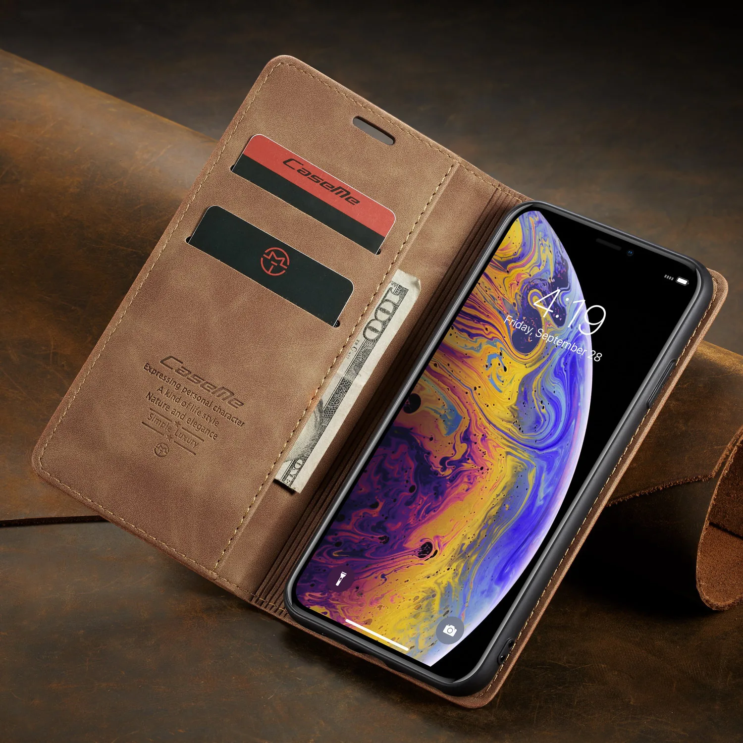 Подходит для IPhone Xs Max мобильный чехол телефона кожаный Apple откидная крышка Pro