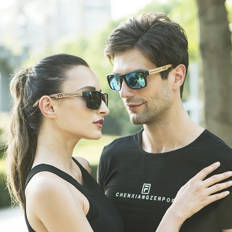 Деревянные солнцезащитные очки W & E женские поляризованные из бука мужские синие